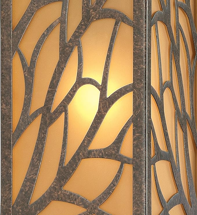 Westinghouse 6315000 Glenwillow One-Light Outdoor Wall Lantern with Amber Frosted Glass Victorian Bronze