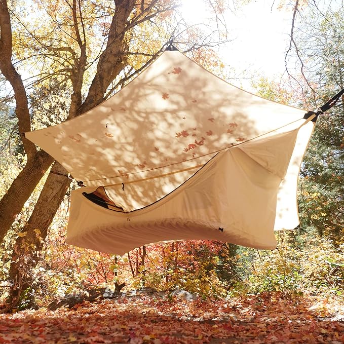 Haven Tents Lay Flat Hammock Tent - Waterproof Camping Hammock with Mosquito Net Insulated Pad and Rainfly - Haven Tent Haven XL Haven Safari