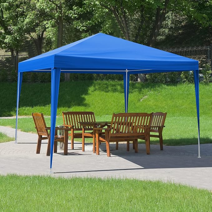 10'x10' Gazebo Waterproof Outdoor Canopy Patio Tent Party Tent for Wedding BBQ Cater Blue