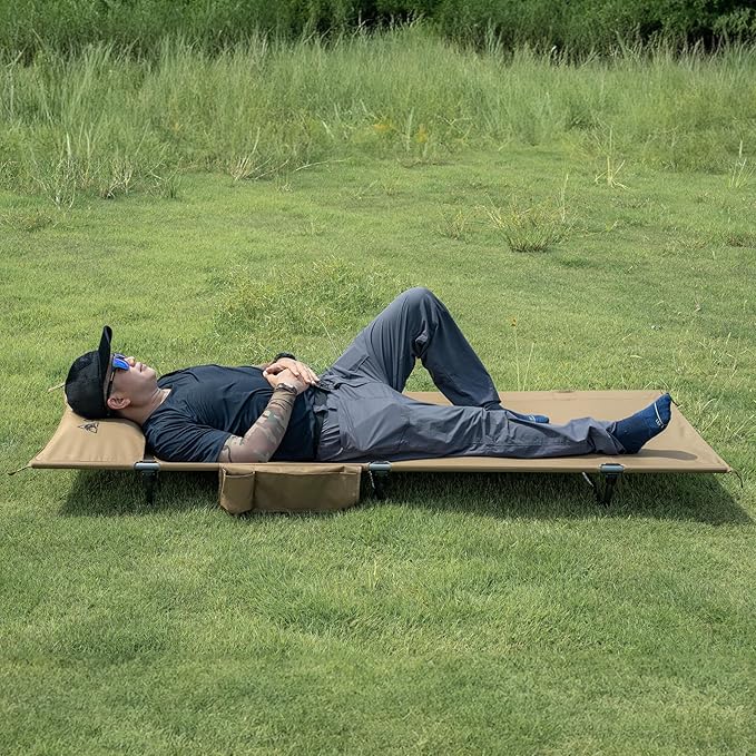 ONETIGRIS SUPRAGRIS Camping Cot Support Up to 400lbs Lightweight Comfortable Folding Bed for Camping Hiking Backpacking Travel Car Trips Office Nap