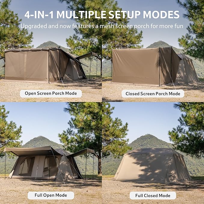 Naturehike Village Instant Tent 4 Person 8 Person Camping Tent with Full Rainfly Waterproof Large Cabin Tents for Car Camping