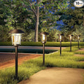 Grand patio Solar Outdoor Lights 10 Pack Glass Light Metal Pathway Light Waterproof Landscape Lighting Automatic Dusk and Dawn Sensor (Slate Gray)