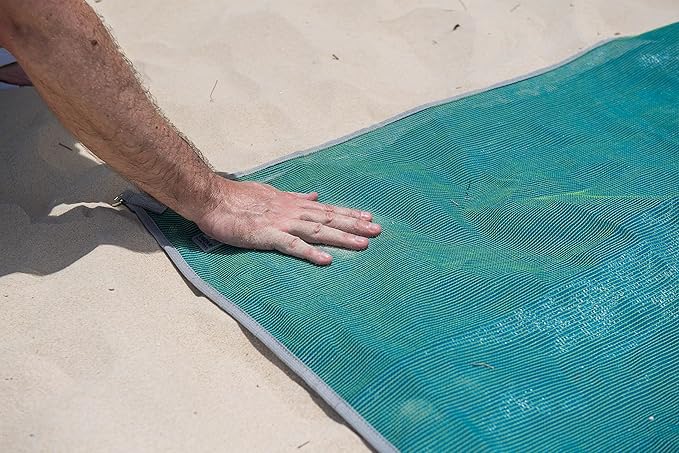 CGEAR Original Sand-Free Outdoor Rug Camping Mat - Water-Resistant &amp Anti-Fade Material - Military-Grade - Reversible Design - Area Rug for Beach RV &amp Picnics - Travel Bag