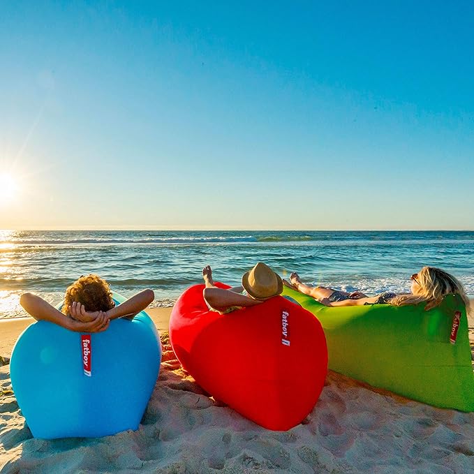 Fatboy Lamzac The Original Version 1 Inflatable Lounger with Carry Bag Inflatable Couch for Indoor or Outdoor Hangout or Inflatable Lounge Air Chair - Orange