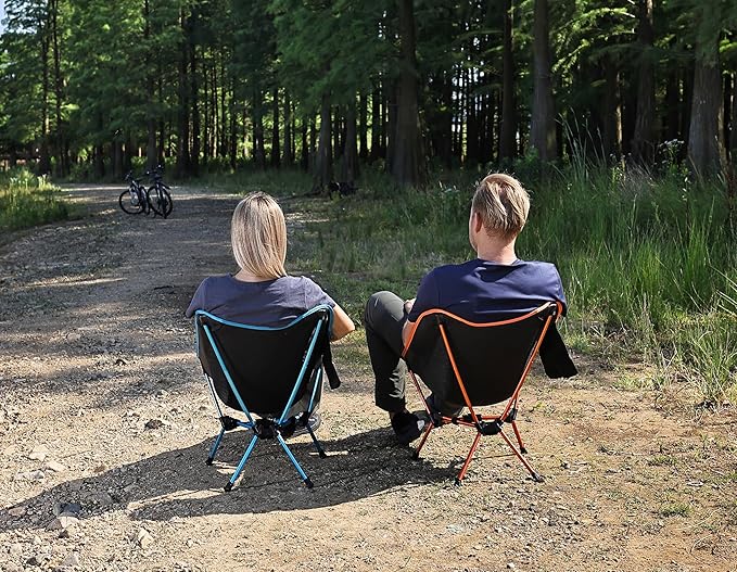 MARCHWAY Lightweight Folding Camping Chair Portable Foldable Compact for Outdoor Camp Travel Beach Picnic Festival Hiking Backpacking Supports 330Lbs (Blue)