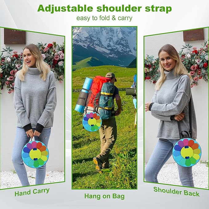 Portable Collapsible Stool with Swivel CarabinerH 18.1 More Sturdy and Lightweight Camping Telescoping Stool for Mountain Hiking BBQMax Load Capacity 600LBs