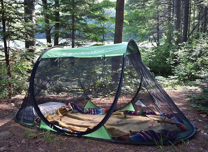 SANSBUG Screen Tent for One Person (Instant Pop up Strong No-See-um Mesh Durable Tarp Floor)