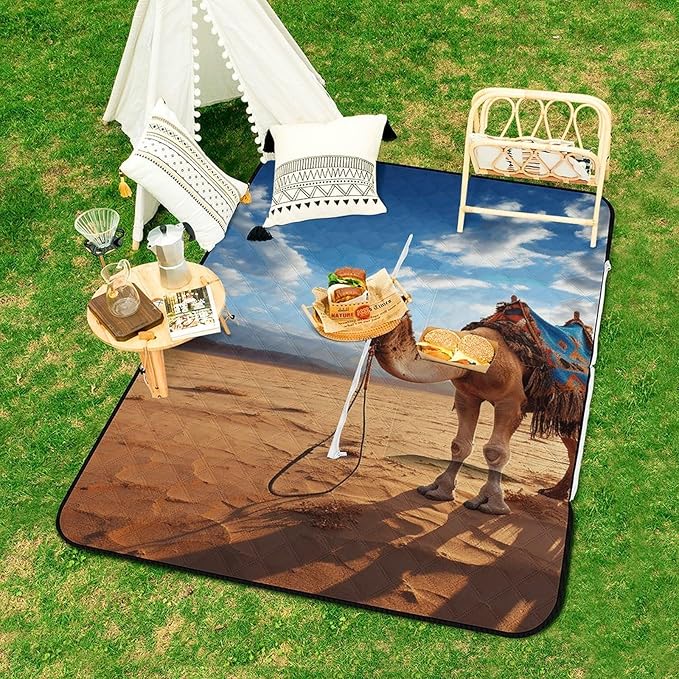 Zipper Camel Sky Style Picnic Mat Suitable for Travel Camping Park Or Home Use