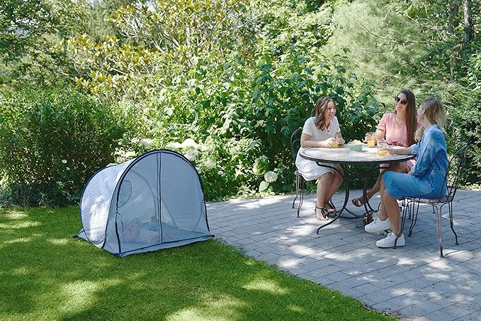 Babymoov Anti-UV Baby &amp Toddler Beach Tent UPF 50+ Sun Protection with Pop Up System for Easy Use &amp Transport Blue Waves (Summer 2025 Edition)