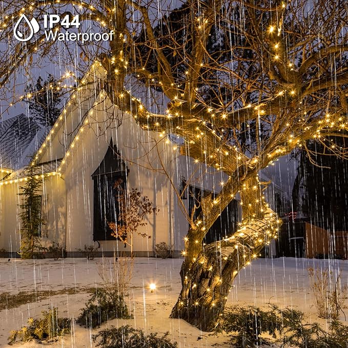 328 FT 1000 LED Christmas Lights Waterproof Christmas Lights Outdoor with 8 Modes&ampTimer Plug in Fairy Light for Xmas Garden Patio Tree Party Holiday Decoration (Warm White