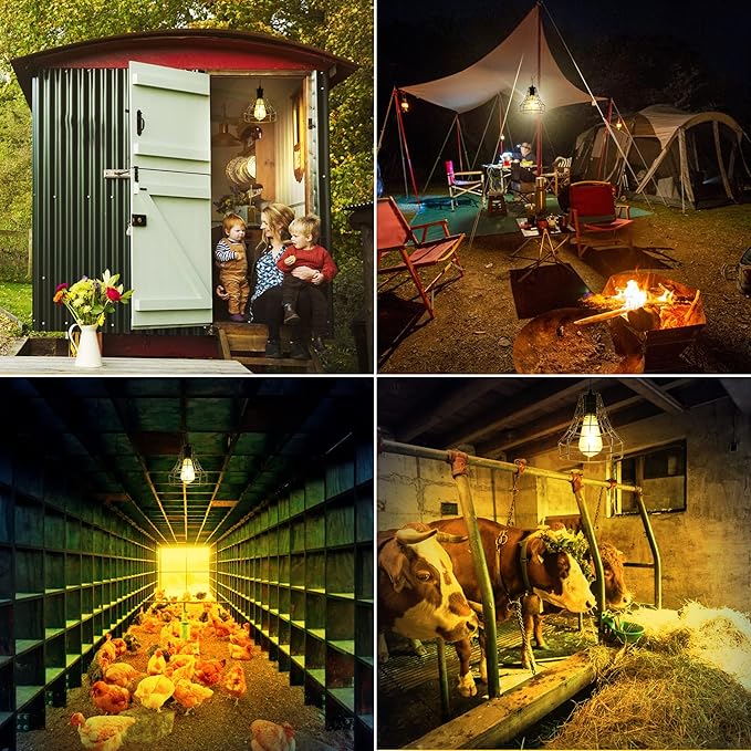 Solar Pendant Lights Outdoor Indoor with Remote Chicken Coop Lights Solar Powered Shed Light with ON Off SwitchSolar Indoor Lights for House Garage Greenhouse Patio Barn Storage
