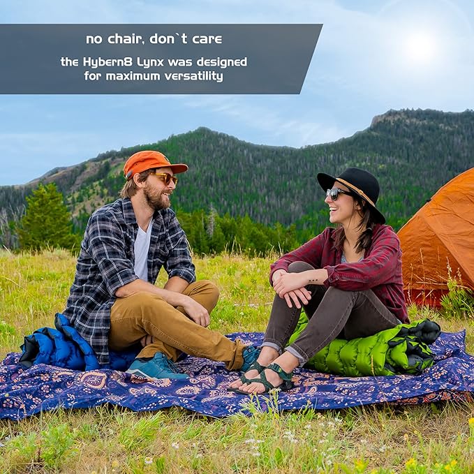 ECOTEK Outdoors Hybern8 Lynx - Linkable Oversized Sleeping Pad - Innovative &amp Easy to Use - Lightweight &amp Compact - Perfect for Backpackers Overlanders Couples and Families (Fire Orange)
