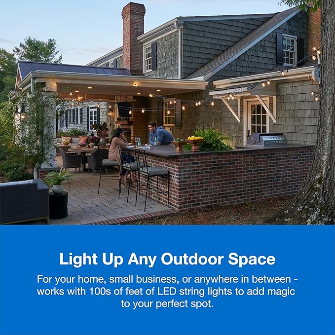 Lutron Outdoor Smart Plug for Caseta Smart Lighting Summer Patio Backyard Outdoor Lights &amp Motors 15A LED Fixtures &amp 1/2 HP Motors PD-15OUT-BL Black