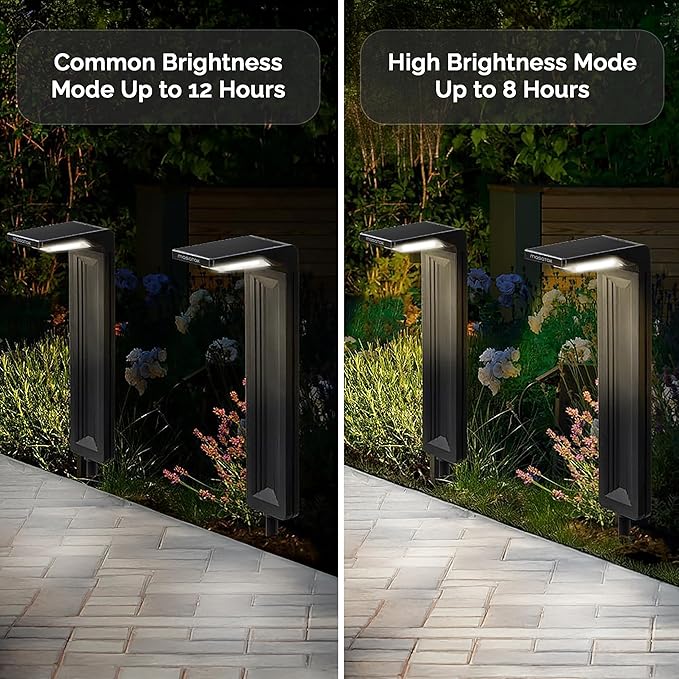 Cool White Solar Pathway Lights 2 Pack - Ultra Bright Waterproof Outdoor Solar Lights for Yard Walkway &amp Driveway - LED Landscape Path Lights - Energy Saving Solar Powered Lights