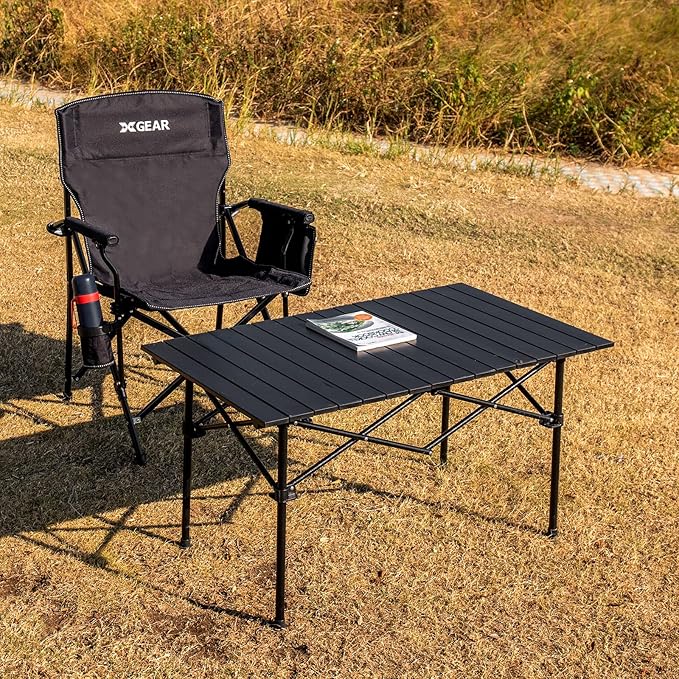 Camping Chair with Padded Hard Armrest Sturdy Folding Camp Chair with Cup Holder W Mesh Storage Bag Support to 400 lbsfor Adults 2 Pack