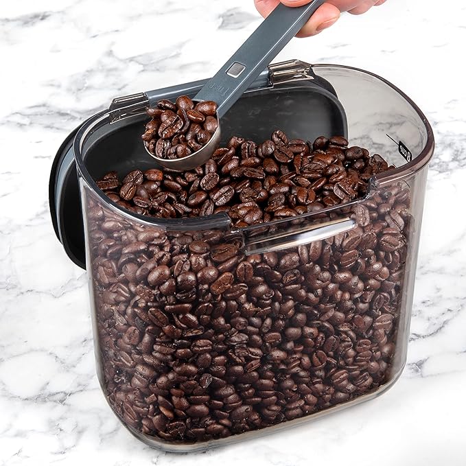 Progressive International ProKeeper+ Clear Plastic Airtight Food Baker's Kitchen Storage Organization Container Canister Set with Magnetic Accessories 2- Piece Set (Coffee 2-Quart)
