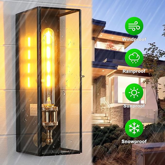 c cattleya Outdoor Wall Lanterns Set of Two Solid Brass Waterproof Exterior Light Fixtures Front Porch Lights Outside Sconces Wall Lighting for House Patio Yard Garage Hallway Entrance