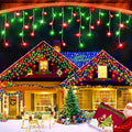 XURISEN 132ft Christmas Lights Decorations Outdoor 1280 LED 8 Modes Fairy Lights with 240 DropsPlug in Waterproof Timer Memory Function for Christmas Holiday Wedding Party Decorations(Red+Green)