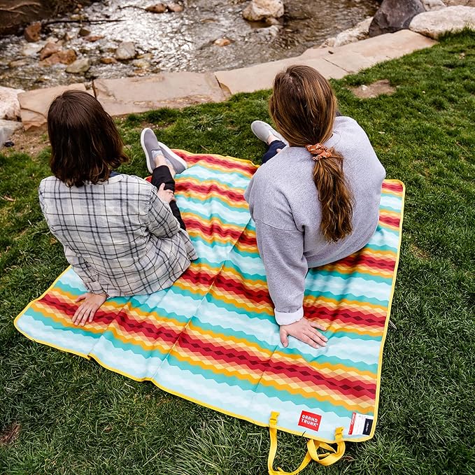 GRAND TRUNK Meadow Mat Large | Waterproof Outdoor Picnic Blanket with Stakes Lightweight &amp Packable for Beach Camping &amp Parks | Urban Camo