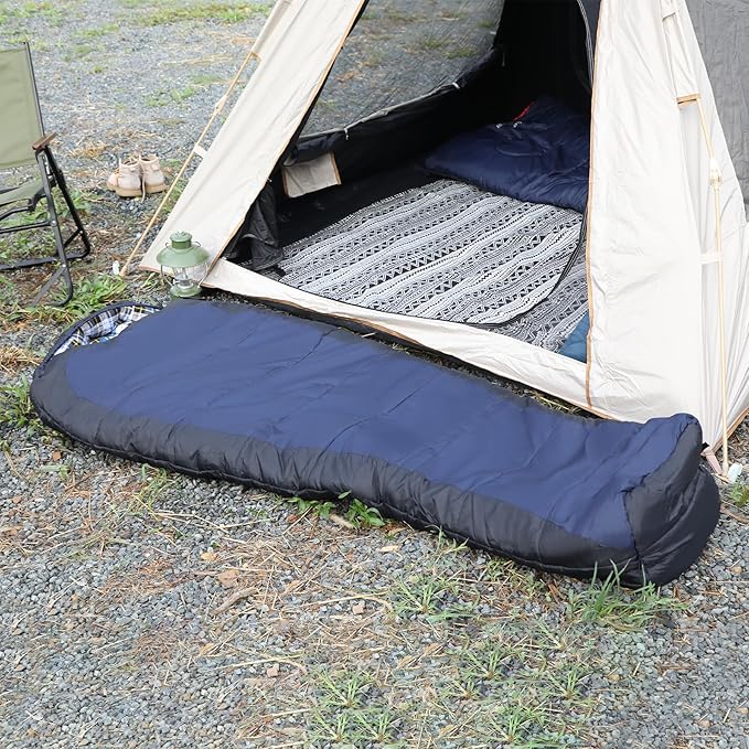 REDCAMP Cold Weather Mummy Sleeping Bag Warm Flannel Cotton Sleeping Bag for Adults Warm and Machine Washable Perfect for Winter Camping