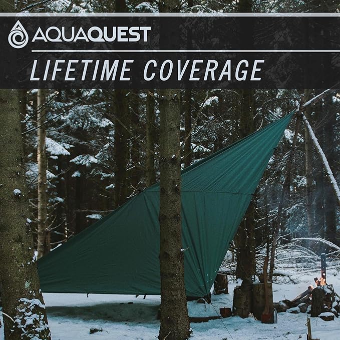 AquaQuest Guide Tarp – Ultralight Waterproof (5000 mm) Seam-Taped 40D Ripstop Rain Fly for Backpacking Stealth Camping &amp Thru-Hiking