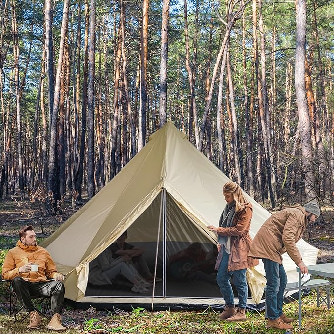 Outsunny 10-Person Yurt Tent Glamping Bell Tent with Spacious Interior Breathable Waterproof Design for Family Outdoor Camping 16' x 16' x 10'