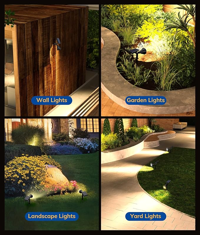 Solar Spot Lights for Outside 21 LED Outdoor Solar Lights for Yard 4 Pack Solar Spotlights Waterproof Auto On/Off for Landscape Wall Garden Pool Tree Pathway and Driveway(Warm White)
