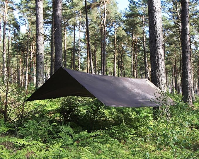 DD Hammocks - DD Tarp XL - Coyote Brown (15ft x 10ft) - 100% Waterproof Lightweight &amp Multifunctional Rainfly Extra Large Tarp Tent Shelter for Camping Bushcraft &amp Hiking Adventure