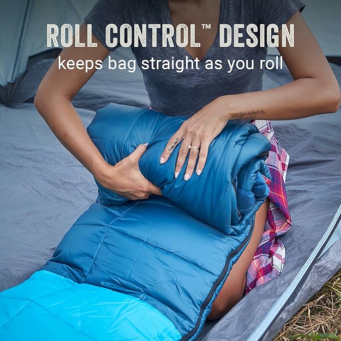 Coleman Kompact Sleeping Bag Indoor/Outdoor Lightweight Sleeping Bag for Adults 20°F/30°F/40°F Options for Camping Hiking Backpacking with Included Compression Sack