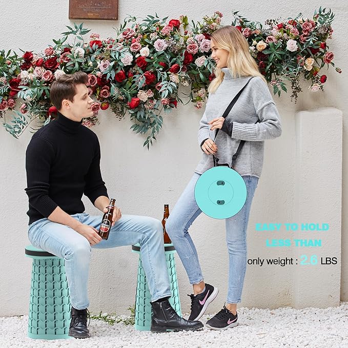 ALEVMOOM Upgraded Collapsible Stool with Cushion600LBS Max Weight18.1 Height AdjustableSturdy Portable Telescoping StoolFolding Camping Stool for Outdoor Hiking Travel