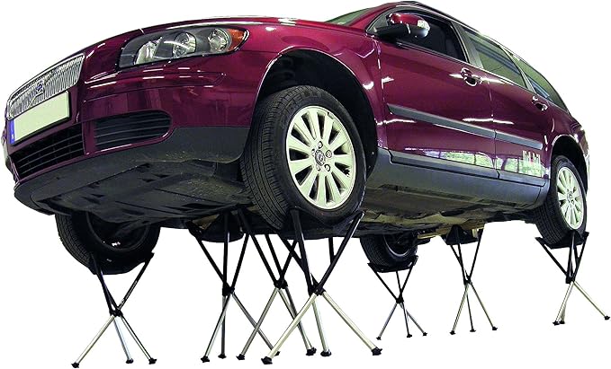 Walkstool - Comfort Model - Black and Silver - 3 Legged Folding Stool in Aluminium - Height 18 to 30 - Maximum Load 440 to 550 Lbs - Made in Sweden