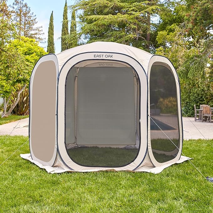 East Oak Sun Shade Sail Canopy Cover for East Oak Screen House &amp Pop-Up Tent 10 x 10 FT Sun Protection UPF 50+ 210D Oxford Silver-Coated Fabric 74 x 54 Pack of 3 (Not Include Tent)