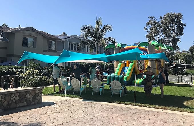 Neso Party Tent 8 Ft Height 11X22 Ft 23 Pounds Canopy Event Tent for On and Off The Beach (Teal)