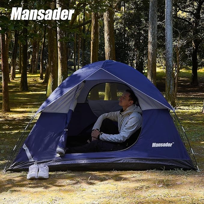 Camping Tent Waterproof 2/3/4 Person Tents for Camping Lightweight Easy Set Up Outdoor Hiking Tent Backpacking Tent with Carry Bag Backpack Tent Suit for Family Beach Hiking Travel