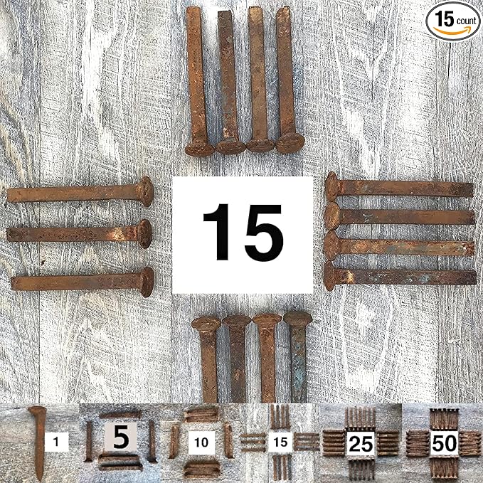Genuine Vintage Carbon Steel Railroad Spikes - with Rusting Patina &amp Pitting