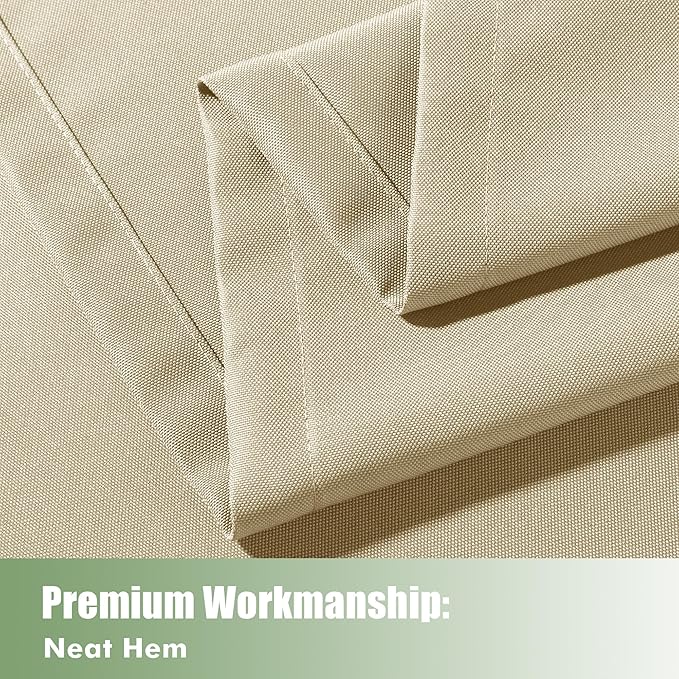 HolidayIdeas Extra Wide Outdoor Curtains for Patio Waterproof 6 Panels - 110x108 Inches - Weatherproof Privacy Outsides Curtains for Backyard Porch Gazebo Sunlight &amp UV Blocking (Cream Grommet