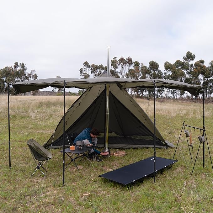 Naturehike Ranch Fire Teepee Tent Cold Weather Winter Hot Tent with Stove Jack 4-6 Person Waterproof Windproof 4 Season Tents for Camping