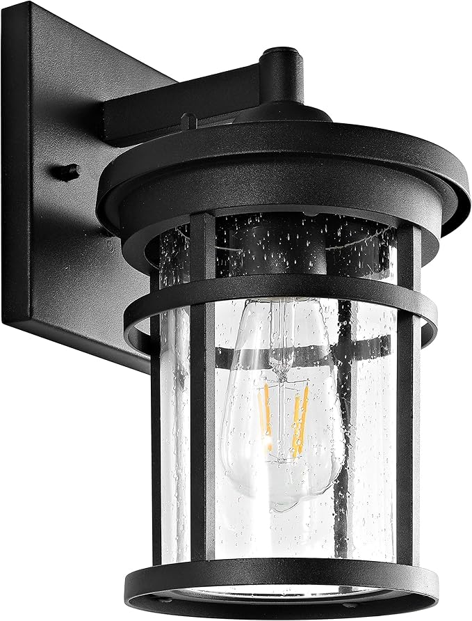 SAFAVIEH PLT4001A Lighting Senta Black Metal Wall (LED Bulb Included) Outdoor Lantern