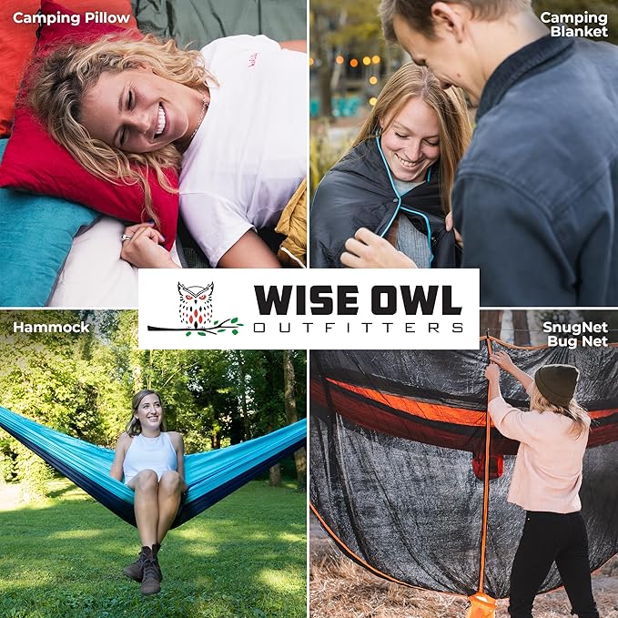 Wise Owl Outfitters Hammock Chair for Adults – Comfortable Portable Folding Rocking Camping Chair with Carry Bag – Great for Lawn Campsite &amp Outdoors