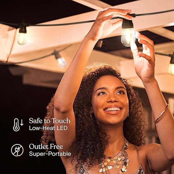 Brightech Ambience Pro USB Powered String Lights - 24 Ft Commercial Grade Waterproof String Lights Outdoor Shatterproof Patio Lights for Camping Christmas Backyard Porch - 1W LED Soft White Light