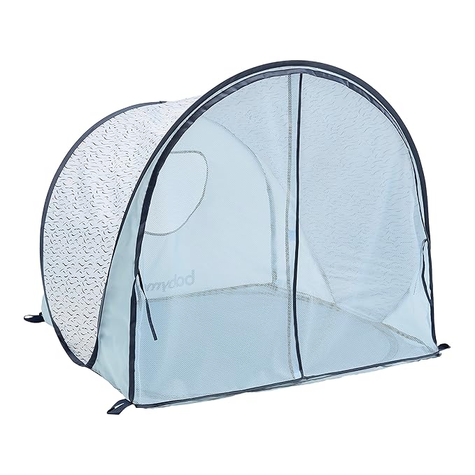 Babymoov Anti-UV Baby &amp Toddler Beach Tent UPF 50+ Sun Protection with Pop Up System for Easy Use &amp Transport Blue Waves (Summer 2025 Edition)