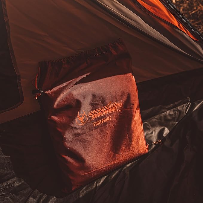 Gazelle Tents™ T4 Plus/T8 Tent Footprint 300D Waterproof Ground Tarp 4 Tack Down Stakes GA103
