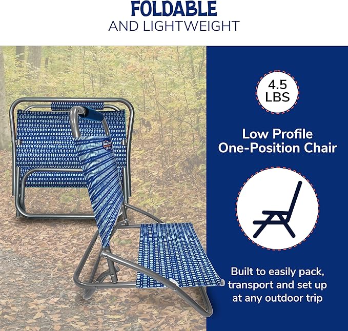 Cabana Beach Folding Beach Chair 1 Position Lightweight and Portable Foldable Outdoor Camping Chair