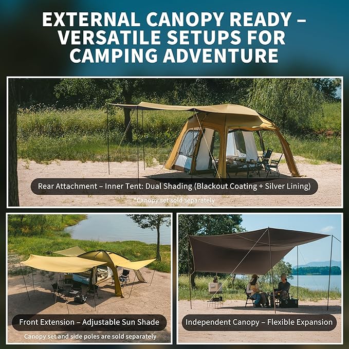 Naturehike Dune Hot Tent with Stove JackDouble Layer 4 Season TentWaterproof 2-4 Person Tents for Camping