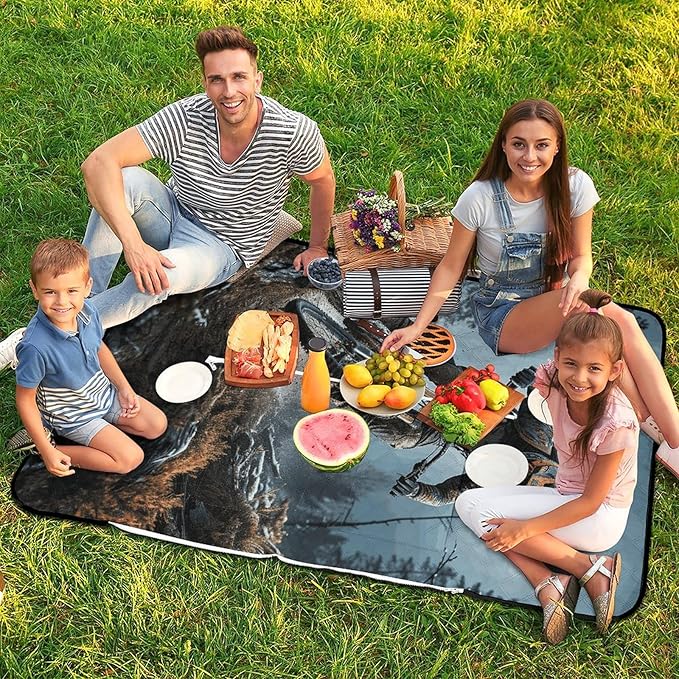 Zipper Mountain Bike Tournament Style Picnic Mat Suitable for Travel Camping Park Or Home Use