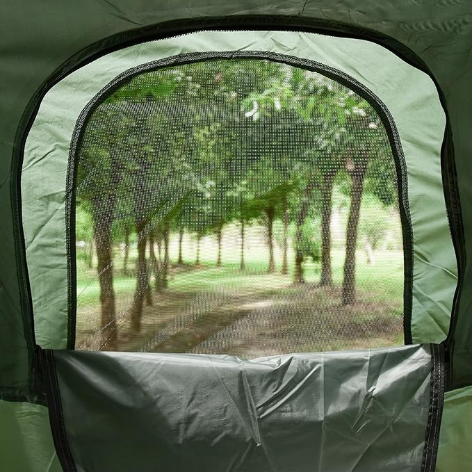 Single Person Elevated Camping Tent Cot Combo: Off-Ground Folding Cot with Attached Weather-Resistant Shelter &amp Carry Bag for Backpacking Hiking and Outdoor Adventures
