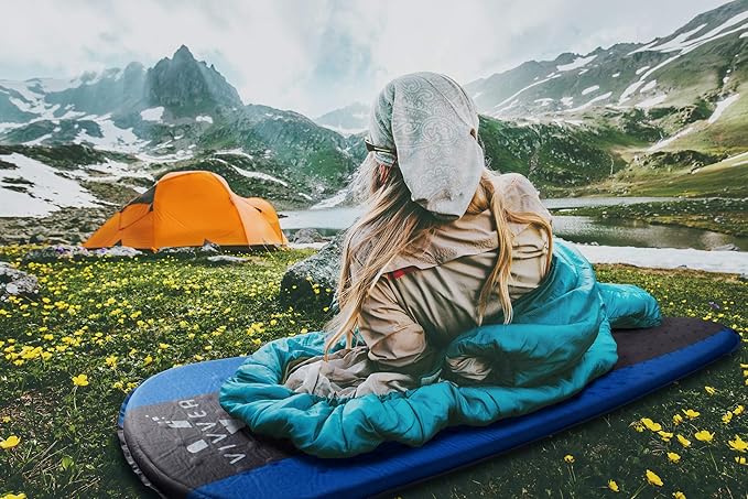 Self Inflating Lighweight Sleeping Pad - Compact Thick and Durable -Ideal for Outdoor Camping Hiking and Backpacking -Self-Inflating Sleep Pad is Sleeping Bags. No Air Leakage