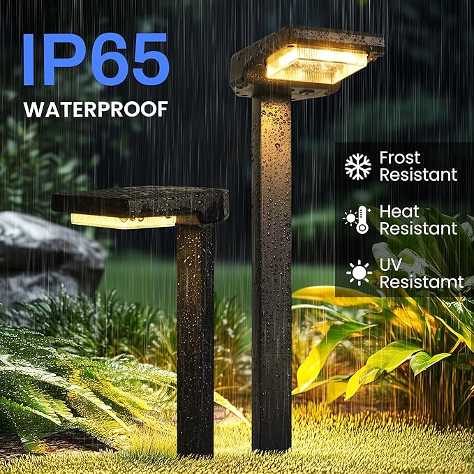 Solar Pathway Lights Outdoor Smart Color Changing with 9-in-1 (Warm White/Cool White/RGBCW) ModesBright Landscape Lighting Waterproof for WalkwayGardenDrivewayYardPatio(4pack)