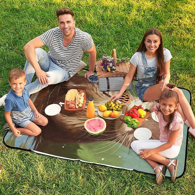 Zipper Cute Otter Style Picnic Mat Suitable for Travel Camping Park Or Home Use