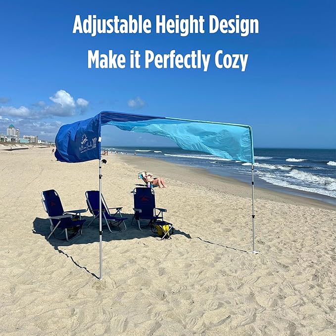 MillionShades® Beach Shade Canopy – Cozy 8 ft x 8 ft Wind-Propelled® Sun Shade for Beach with UPF 50+ 360° Views Quiet &amp Lightweight Design Easy Setup Tent - Windproof Beach Shelter